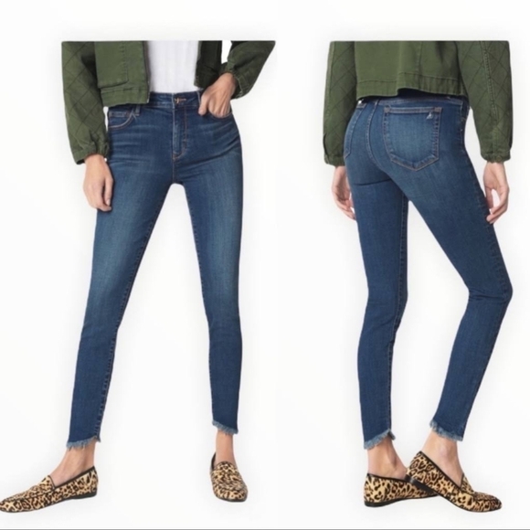 Sam Edelman The Kitten Mid Rise Skinny Ankle with Raw Hem - Picture 1 of 7